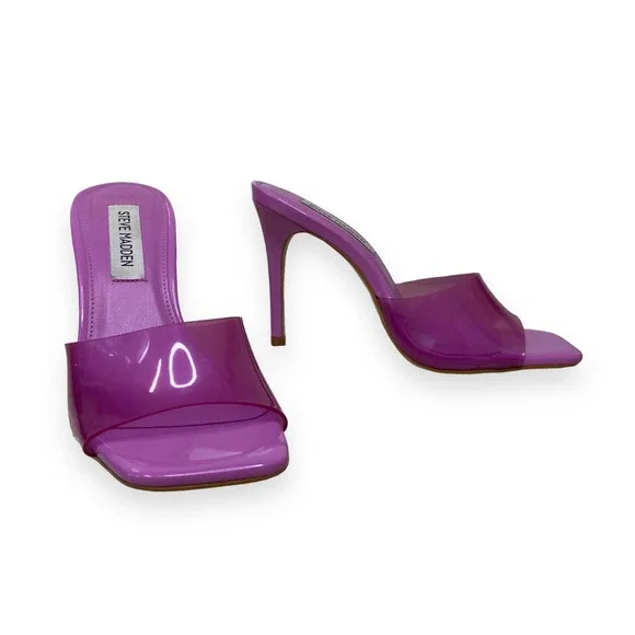 Steve Madden Signal Open Toe Heeled Sandal Clear Lilac - Picture 3 of 8